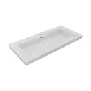 Wastafel Atlanta 100x46x5cm Mat Wit - Kraangat 0 -1 - 2 - Kunstmarmer