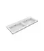 DutchLine Wastafel Atlanta Dubbele wasbak 120x46x5cm Glans Wit - Kraangat 0 - 2 - Kunstmarmer