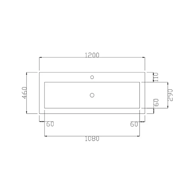 Wastafel Atlanta Enkele wasbak 120x46x5cm Glans Wit - Kraangat 0 - 1 of  2 - Kunstmarmer