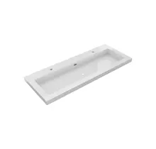 Wastafel Atlanta Enkele wasbak 120x46x5cm Glans Wit - Kraangat 0 - 1 of  2 - Kunstmarmer