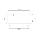 Wastafel Atlanta Enkele wasbak 120x46x5cm Glans Wit - Kraangat 0 - 1 of  2 - Kunstmarmer