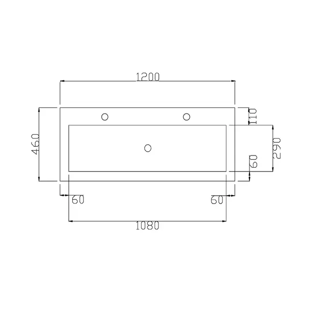 Wastafel Atlanta Enkele wasbak 120x46x5cm Mat Wit - Kraangat 0 - 1 of  2 - Kunstmarmer