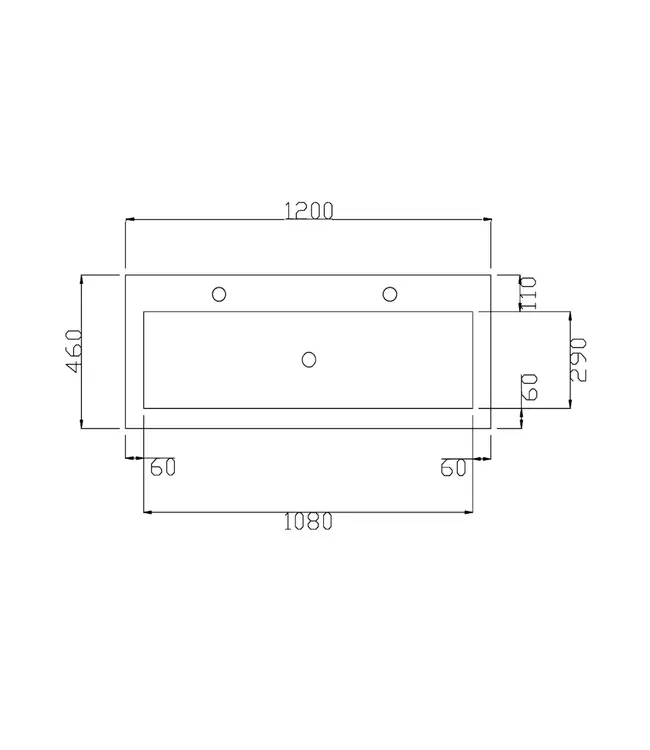 Wastafel Atlanta Enkele wasbak 120x46x5cm Mat Wit - Kraangat 0 - 1 of  2 - Kunstmarmer
