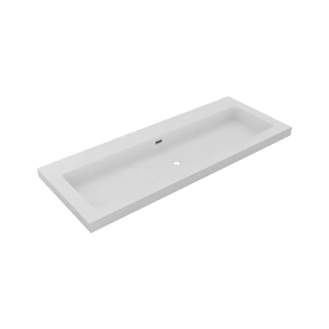 Wastafel Atlanta Enkele wasbak 120x46x5cm Mat Wit - Kraangat 0 - 1 of  2 - Kunstmarmer