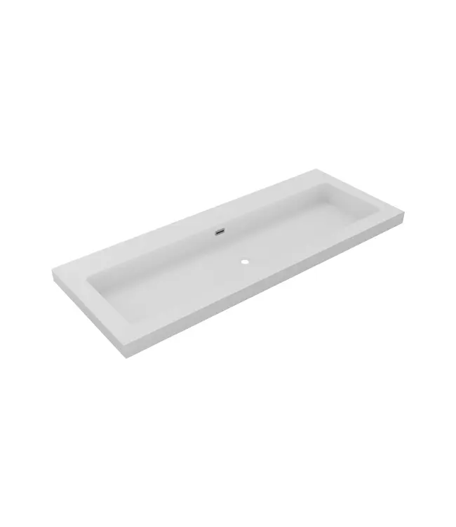 Wastafel Atlanta Enkele wasbak 120x46x5cm Mat Wit - Kraangat 0 - 1 of  2 - Kunstmarmer