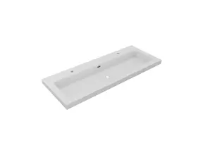 Wastafel Atlanta Enkele wasbak 120x46x5cm Mat Wit - Kraangat 0 - 1 of  2 - Kunstmarmer
