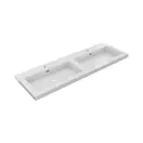 Wastafel Atlanta Dubbele wasbak 140x46x5cm Glans Wit - Kraangat 0 - 2 - Kunstmarmer
