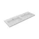 Wastafel Atlanta Dubbele wasbak 140x46x5cm Mat Wit - Kraangat 0 - 2 - Kunstmarmer