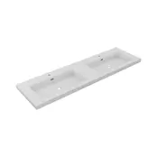 Wastafel Atlanta Dubbele wasbak 160x46x5cm Mat Wit - Kraangat 0 - 2 - Kunstmarmer