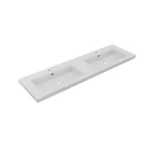 Wastafel Atlanta Dubbele wasbak 160x46x5cm Mat Wit - Kraangat 0 - 2 - Kunstmarmer