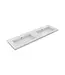 Wastafel Atlanta Dubbele wasbak 160x46x5cm Glans Wit - Kraangat 0 - 2 - Kunstmarmer