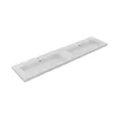 Wastafel Atlanta Dubbele wasbak 200x46x5cm Mat Wit - Kraangat 0 - 2 - Kunstmarmer
