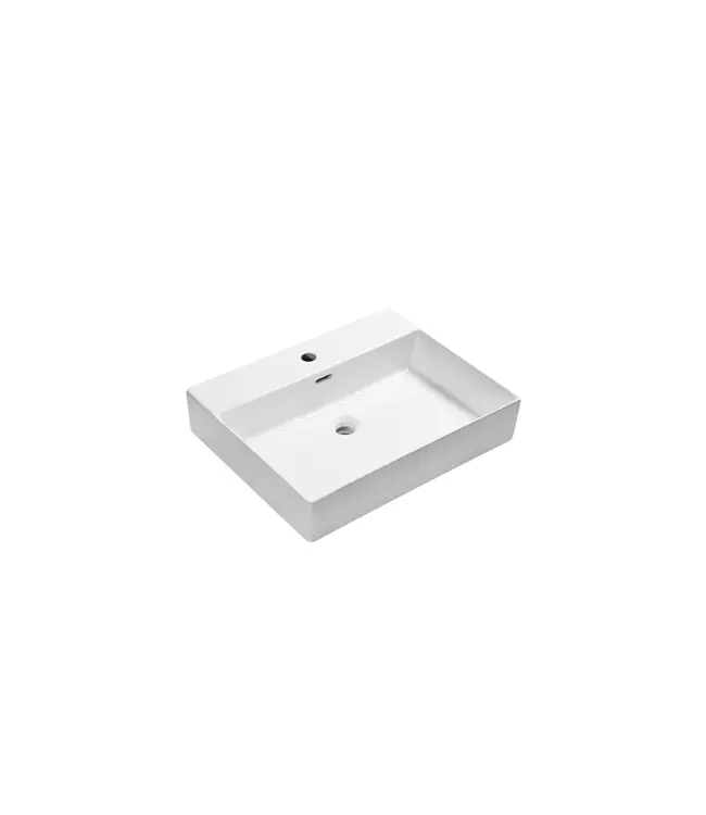 Wastafel Tight 60x47x15cm Glans Wit met kraangat – Keramisch