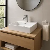 Wastafel Tight 60x47x15cm Glans Wit met kraangat – Keramisch