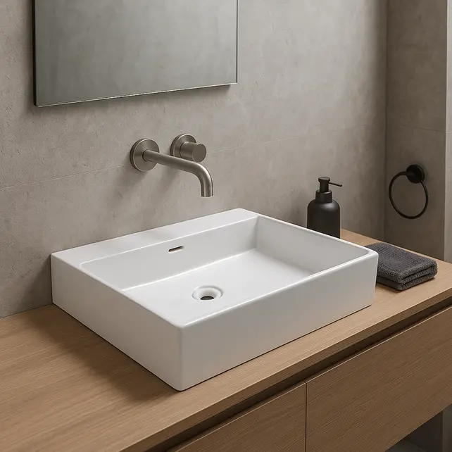 Wastafel Tight 60x47x15cm Glans Wit met kraangat – Keramisch