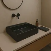 Wastafel Tight 60x47x15cm Mat Zwart zonder kraangat – Keramisch