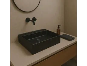 Wastafel Tight 60x47x15cm Mat Zwart zonder kraangat – Keramisch