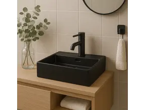Wastafel Tight 60x47x15cm Mat Zwart Met kraangat – Keramisch