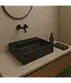 Wastafel Tight 60x47x15cm Mat Zwart Met kraangat – Keramisch