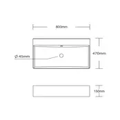 Wastafel Tight 80x47x15cm Mat Zwart Met kraangat – Keramisch