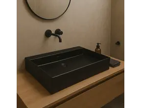 Wastafel Tight 80x47x15cm Mat Zwart zonder kraangat – Keramisch