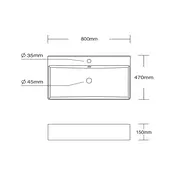 Wastafel Tight 80x47x15cm Glans Wit met kraangat – Keramisch