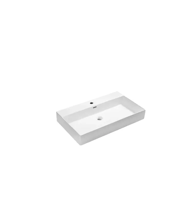 Wastafel Tight 80x47x15cm Glans Wit met kraangat – Keramisch