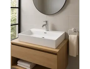 Wastafel Tight 80x47x15cm Glans Wit met kraangat – Keramisch