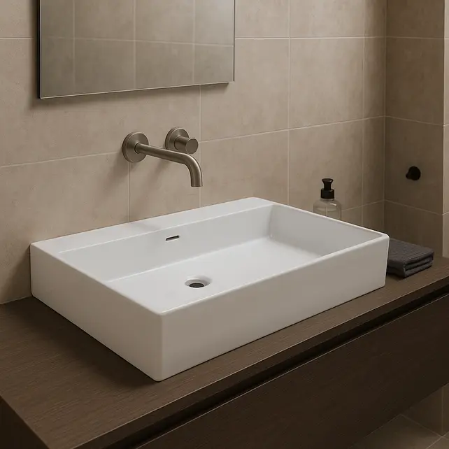 Wastafel Tight 80x47x15cm Glans Wit met kraangat – Keramisch