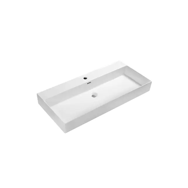 Wastafel Tight 100x47x15cm Glans Wit met kraangat – Keramisch