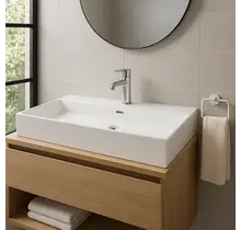 Wastafel Tight 100x47x15cm Glans Wit met kraangat – Keramisch