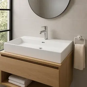 Wastafel Tight 100x47x15cm Glans Wit met kraangat – Keramisch