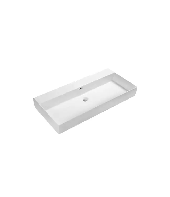 Wastafel Tight 100x47x15cm Glans Wit met kraangat – Keramisch