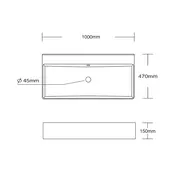 Wastafel Tight 100x47x15cm Glans Wit met kraangat – Keramisch