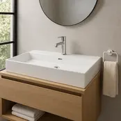 Wastafel Tight 100x47x15cm Glans Wit zonder kraangat – Keramisch