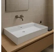 Wastafel Tight 100x47x15cm Glans Wit zonder kraangat – Keramisch