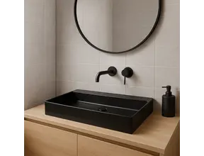 Wastafel Tight 100x47x15cm Mat Zwart zonder kraangat – Keramisch