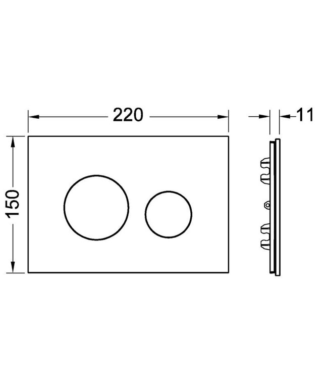 TECEloop Frontplaat Wit Glas - 9240671 voor Modulair Systeem Bedieningselement