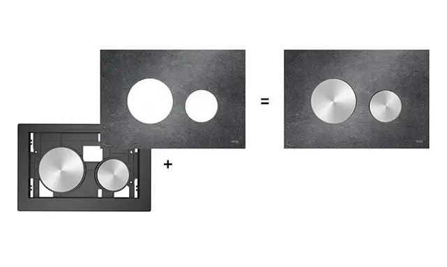 TECEloop Frontplaat Glas Lichtbeige - 9240617 voor Modulair Systeem Bedieningselement