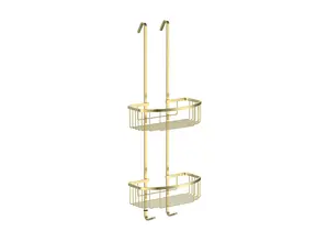 Doucherekje Domo Dubbel hangend Geborsteld Messing / Goud