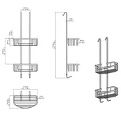 Doucherekje Domo Dubbel hangend Geborsteld Brons koper