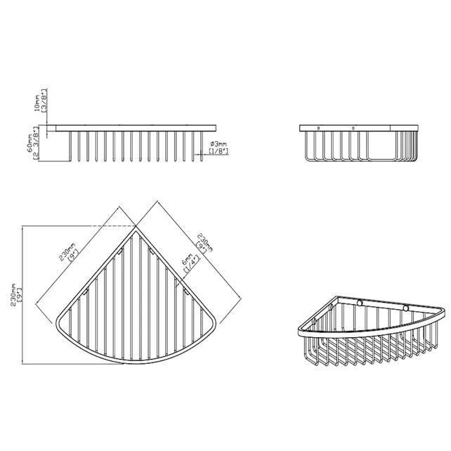 Doucherek Drucian Metaal Gunmetal 23x23cm