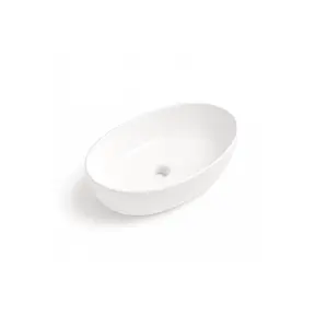 Waskom Ovaal Ellips Glans Wit 61x41x14cm Keramiek