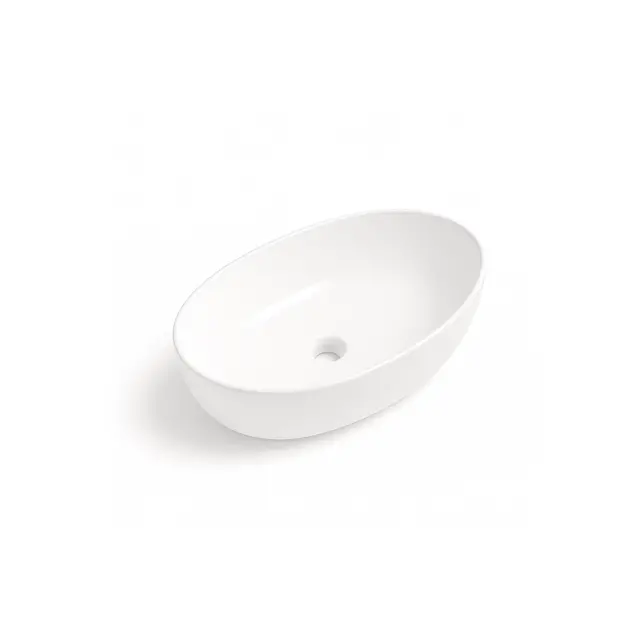 Waskom Ovaal Ellips Glans Wit 61x41x14cm Keramiek