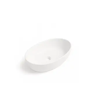 DutchLine Waskom Ovaal Ellips Mat Wit 61x41x14cm Keramiek