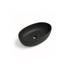 Waskom Ovaal Ellips Mat Zwart 61x41x14cm Keramiek