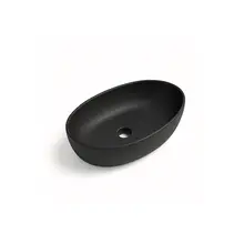 Waskom Ovaal Ellips Mat Zwart 61x41x14cm Keramiek