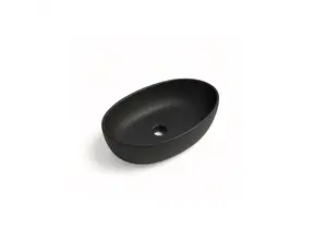 Waskom Ovaal Ellips Mat Zwart 61x41x14cm Keramiek
