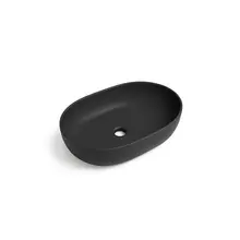 Waskom Ovaal Agena Mat Zwart 60x40x13cm Keramiek
