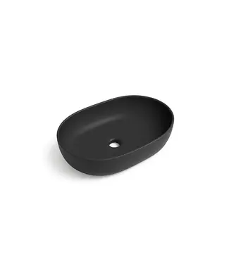 DutchLine Waskom Ovaal Agena Mat Zwart 60x40x13cm Keramiek
